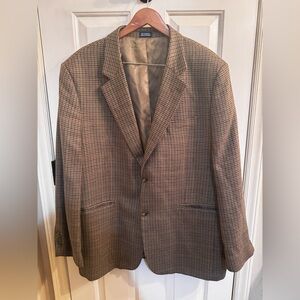 Meeting Street Men's Multi-Colored Houndstooth Blazer Lambs Wool & Cashmere 44